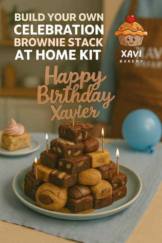 Build your own celebration brownie stack